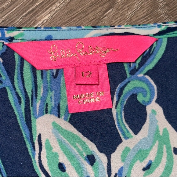 Lilly Pulitzer Cristiana Stretch Dress High Navy Take it or Leaf it Women’s 12 - Picture 12 of 13